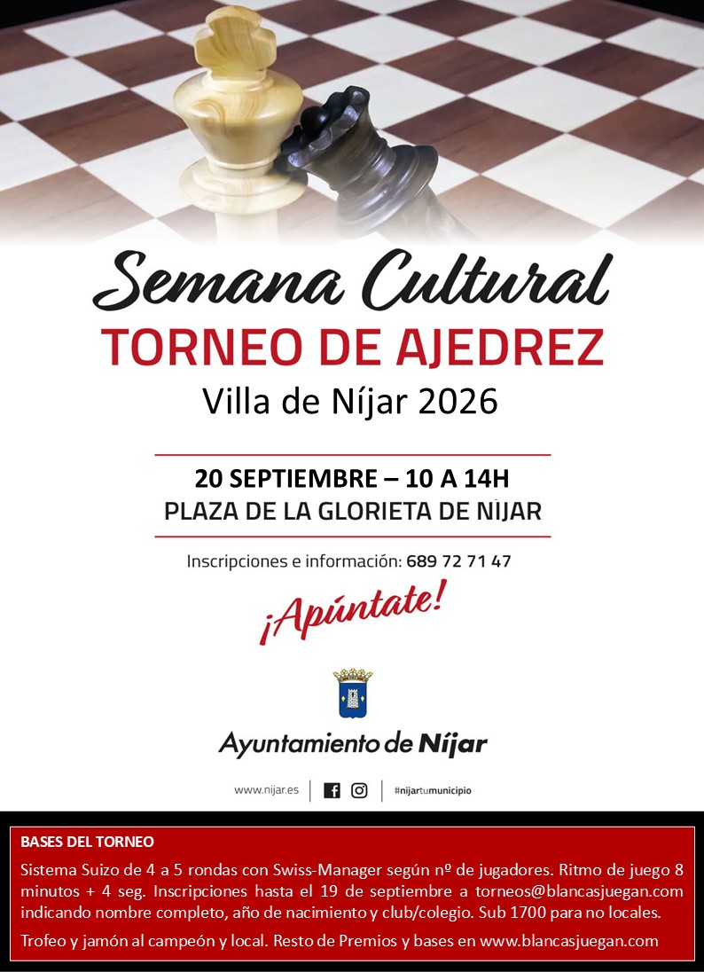 Torneo de Ajedrez. Villa de Níjar 2026